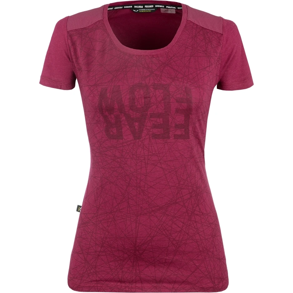 Salewa Alpine Hemp Print T-Shirt Women - Rhodo Red 6360