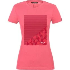 Salewa Geometric Dry T-Shirt Women - Calypso Coral Mel 6205