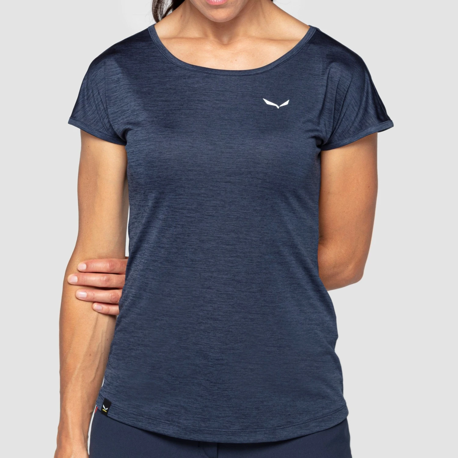 Salewa Puez Melange Dry T-Shirt Women - Navy Blazer Melange 3966 - Image 6